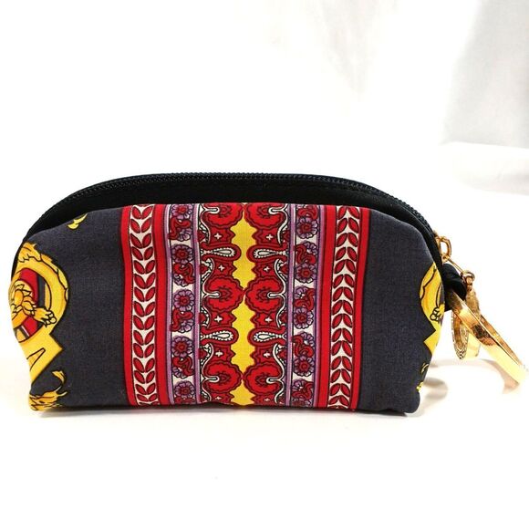 Versace (Authentic) Multi-Color Filigree Motif & Gold Accent Small Clutch Pouch - Picture 3 of 8